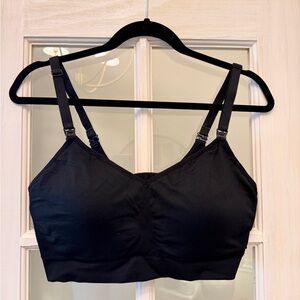 Auden Black Seamless Nursing Sleep Bra with Adjustable Straps